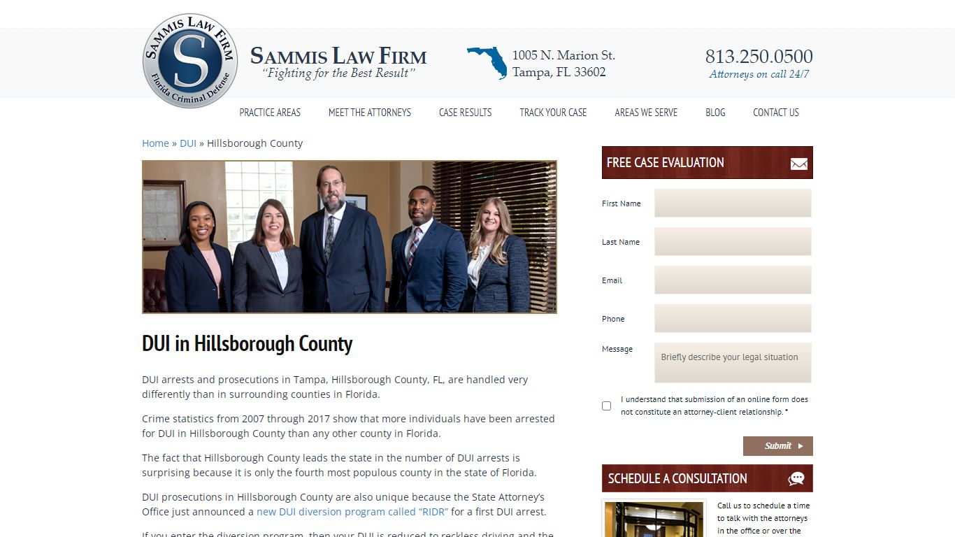 DUI Attorneys in Hillsborough County, FL - Sammis Law Firm